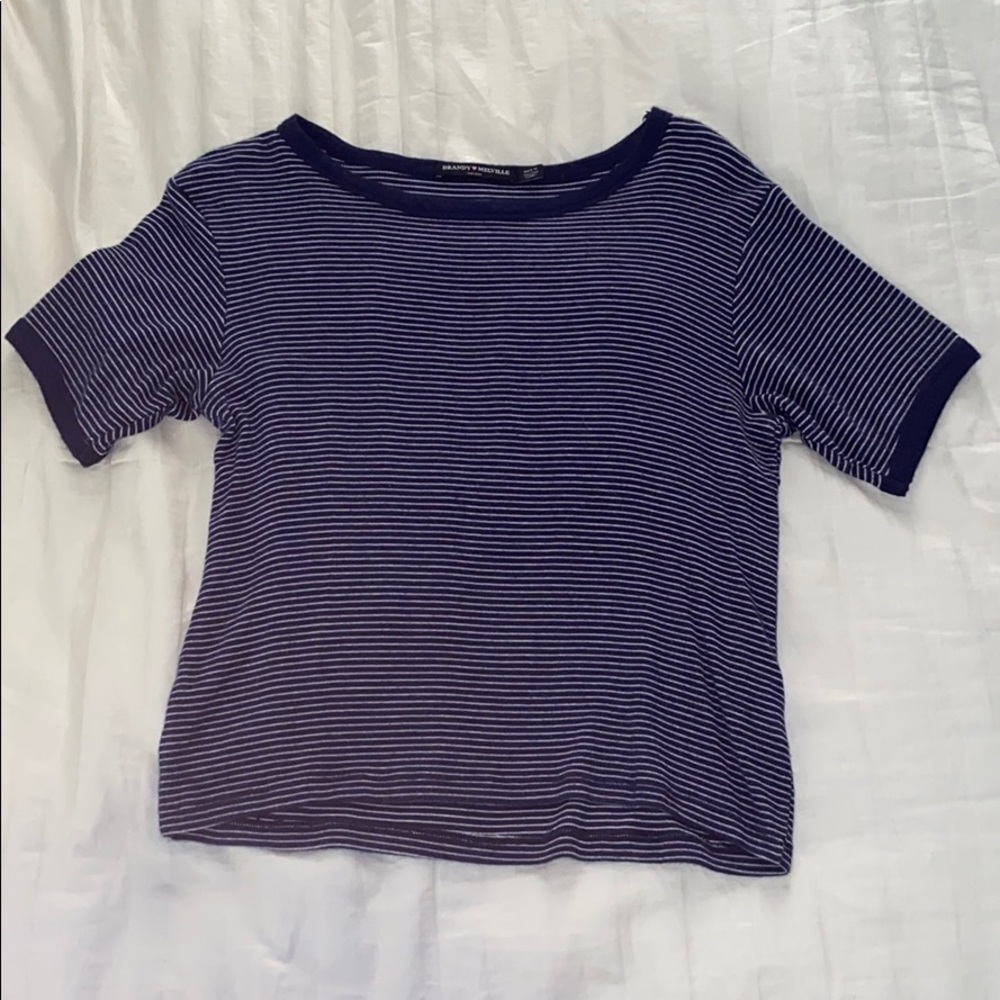 BRANDY MELVILLE Striped Semi-cropped tee